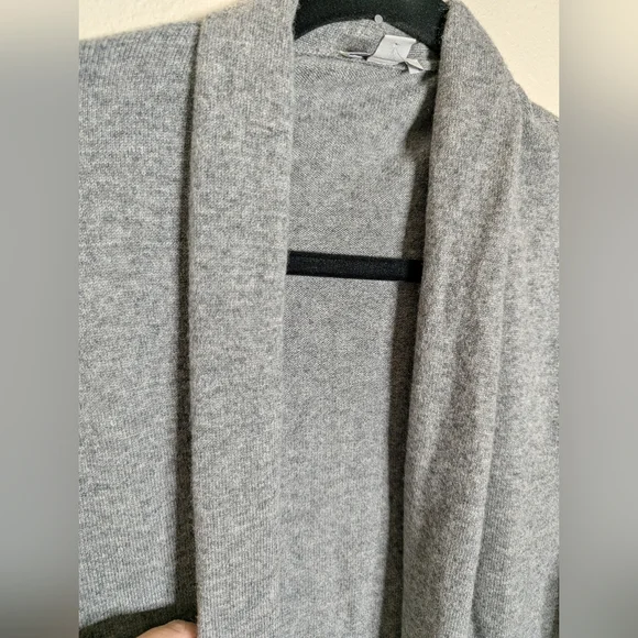 NWOT J. Jill Heather Gray Open Front Cashmere Cardigan Size XL - Picture 3 of 4